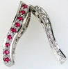 .29CT DIAMOND & AAA RUBY 14K WHITE GOLD 3D DOUBLE SWIRL FUN FLOATING PENDANT