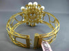 EXTRA LARGE .95CT DIAMOND & AAA SOUTH SEA PEARL 14KT YELLOW GOLD BANGLE BRACELET