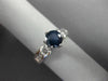 ESTATE 1.54CT DIAMOND & AAA SAPPHIRE 18KT WHITE GOLD 3D ENGAGEMENT RING #26393
