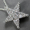 ESTATE .60CT DIAMOND 14K WHITE GOLD 3D CLASSIC STAR LOVE FLOATING PENDANT #27842