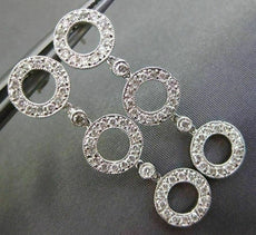 ESTATE 1.30CT DIAMOND 18K WHITE GOLD 3D CIRCLE OF LIFE FILIGREE HANGING EARRINGS