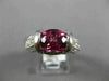 ESTATE WIDE 2.50CT DIAMOND & PINK TOURMALINE 14K WHITE GOLD OVAL ENGAGEMENT RING