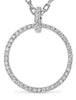 ESTATE .43CT DIAMOND 18KT WHITE GOLD 3D CLASSIC CIRCLE OF LIFE FLOATING PENDANT