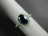 ESTATE 1.90CT DIAMOND & AAA OVAL SAPPHIRE 14K WHITE GOLD 3D HALO ENGAGEMENT RING
