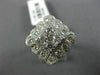 ESTATE EXTRA LARGE 2.24CT DIAMOND 18KT WHITE GOLD 3D FLOWER SQUARE ETOILE RING