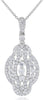 .91CT DIAMOND 18KT WHITE GOLD 3D PAST PRESENT FUTURE FLORAL FUN FLOATING PENDANT