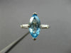 ESTATE 2.25CT DIAMOND & AAA BLUE TOPAZ 14K WHITE GOLD 3D 3 STONE ENGAGEMENT RING