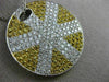 ESTATE LARGE 3.70CT DIAMOND & YELLOW SAPPHIRE 18K TWO TONE GOLD SUNBURST PENDANT