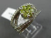 WIDE 1.30CT WHITE & FANCY YELLOW DIAMOND 18KT WHITE GOLD CRISS CROSS FLOWER RING