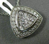 ESTATE .49CT DIAMOND 14K WHITE GOLD CLUSTER TRIANGULAR MILGRAIN FILIGREE PENDANT