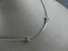 ESTATE LARGE .23CT DIAMOND 18KT WHITE GOLD 3D CLASSIC T BAR FRIENDSHIP NECKLACE
