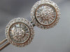 ESTATE LARGE CZ 14KT WHITE GOLD CLASSIC MULTI ROW CLUSTER STUD EARRINGS  #21692