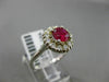 ESTATE 1.40CT DIAMOND & AAA RUBY 14KT WHITE GOLD 3D HALO CLASSIC ENGAGEMENT RING