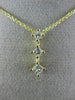 ESTATE .42CT PRINCESS CUT DIAMOND 14K YELLOW GOLD 3 STONE JOURNEY PENDANT #16728