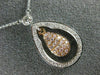 ESTATE .84CT WHITE & PINK DIAMOND 18KT WHITE & ROSE GOLD 3D TEAR DROP NECKLACE