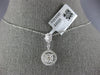 ESTATE .53CT DIAMOND 18K WHITE GOLD 3D CLUSTER FLOWER INVISIBLE FLOATING PENDANT