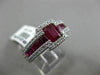 ESTATE WIDE 2.14CT DIAMOND & AAA RUBY 18K WHITE GOLD 3D SQUARE LOVE PROMISE RING