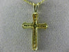 ANTIQUE .30CT DIAMOND 14KT YELLOW GOLD 3D CLASSIC CROSS FLOATING PENDANT #2891