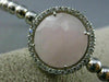 ESTATE LARGE .50CT DIAMOND & PINK QUARTZ 14K WHITE GOLD CIRCULAR BANGLE BRACELET