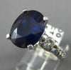 ESTATE LARGE 7.47CT DIAMOND & AAA SAPPHIRE 14K WHITE GOLD ENGAGEMENT RING #26394