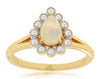 .64CT DIAMOND & AAA OPAL 14KT YELLOW GOLD PEAR SHAPE & ROUND FILIGREE HALO RING