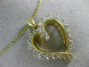 ESTATE LARGE 1.25CT DIAMOND 14K YELLOW GOLD 3D CLASSIC OPEN HEART PENDANT #18518