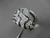 ESTATE WIDE 1.20CT DIAMOND 18KT BLACK & WHITE GOLD 3D FILIGREE COCKTAIL FUN RING