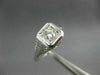 ANTIQUE .22CT DIAMOND 18KT WHITE GOLD 3D SOLITAIRE SQUARE ENGAGEMENT RING #26655