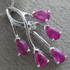 ESTATE 1.27CT DIAMOND & AAA RUBY 14KT WHITE GOLD 6 STONE PENDANT