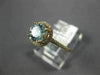 ESTATE .91CT DIAMOND & AAA AQUAMARINE 14KT ROSE GOLD ROUND HALO ENGAGEMENT RING