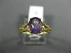 ESTATE 1.32CT DIAMOND & AAA OVAL AMETHYST 14K YELLOW GOLD 3D TRIANGULAR FUN RING