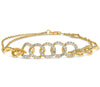 WIDE 1.55CT DIAMOND 14K YELLOW GOLD 3D CIRCULAR LOVE KNOT DOUBLE STRAND BRACELET