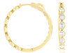 1.6CT DIAMOND 14KT YELLOW GOLD 3D CLASSIC OVAL HOOP BEZEL FUN HANGING EARRINGS