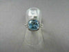 ESTATE WIDE SQUARE AAA BLUE TOPAZ & DIAMOND 4.39CTW 14KT WHITE GOLD RING