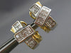 ESTATE 1.16CT DIAMOND 14K TWO TONE GOLD CLASSIC PRINCESS CLIP ON EARRINGS #18198