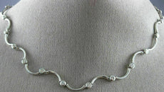 ANTIQUE .88CT DIAMOND 14KT WHITE GOLD BEZEL BY THE YARD STATION NECKLACE #15033