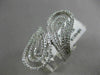 ESTATE LARGE 1.18CT DIAMOND 14KT WHITE GOLD 3D OPEN FILIGREE MULTI WAVE FUN RING
