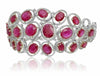 EGL CERTIFIED 35.51CT DIAMOND & AAA RUBY 18K 2 TONE GOLD CLASSIC HALO BRACELET