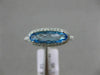 ESTATE 1.56CT DIAMOND & AAA OVAL BLUE TOPAZ 14KT WHITE GOLD HALO FILIGREE RING