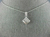 ESTATE .44CT DIAMOND 14KT WHITE GOLD 3D PRINCESS & BAGUETTE SQUARE PENDANT #607
