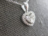 ESTATE .28CT DIAMOND 14KT WHITE GOLD 3D CLUSTER INVISIBLE HEART FLOATING PENDANT