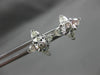 ANTIQUE 1.13CT ROUND & PEAR CUT DIAMOND 14KT WHITE GOLD CLUSTER EARRINGS #17126