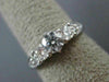 ESTATE WIDE .86CT ROUND DIAMOND 14KT WHITE GOLD 3 STONE ENGAGEMENT RING #22944