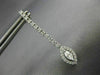 ESTATE .78CT ROUND & MARQUISE DIAMOND 18K WHITE GOLD 3D CLASSIC HANGING EARRINGS