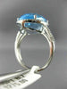 ESTATE LARGE 10.22CT DIAMOND & AAA BLUE TOPAZ 14KT WHITE GOLD OVAL HALO FUN RING