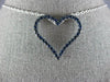 ESTATE LARGE 1.17CT AAA SAPPHIRE 18KT WHITE GOLD OPEN HEART CLASSIC LOVE PENDANT