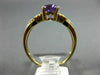 ESTATE 1.32CT DIAMOND & AAA OVAL AMETHYST 14K YELLOW GOLD 3D TRIANGULAR FUN RING