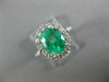 2.80CT DIAMOND & AAA EMERALD 18K WHITE GOLD 3D OVAL HALO CLASSIC ENGAGEMENT RING