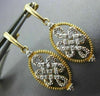 ESTATE .11CT DIAMOND 14K 2 TONE GOLD FILIGREE FLOWER LOVE KNOT HANGING EARRINGS