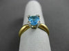 ESTATE 1.54CTW AAA BLUE TOPAZ & DIAMOND 14KT WHITE & YELLOW GOLD 3D RING #22653